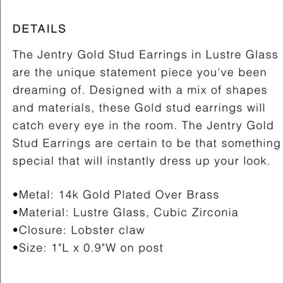 NWT - Kendra Scott- Jentry Stud Earrings in Lustre Glass - Picture 4 of 7